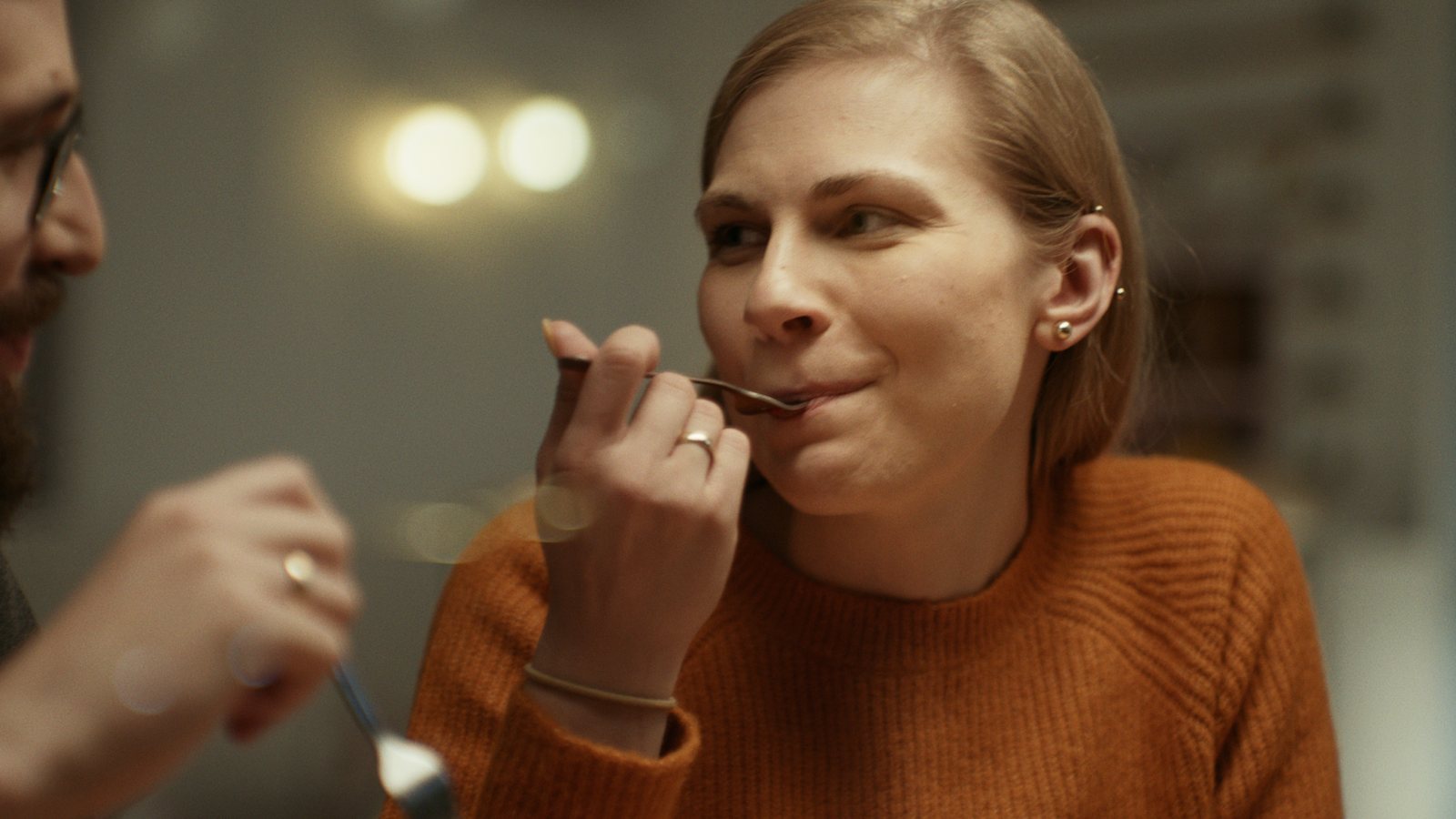 woman eating food
