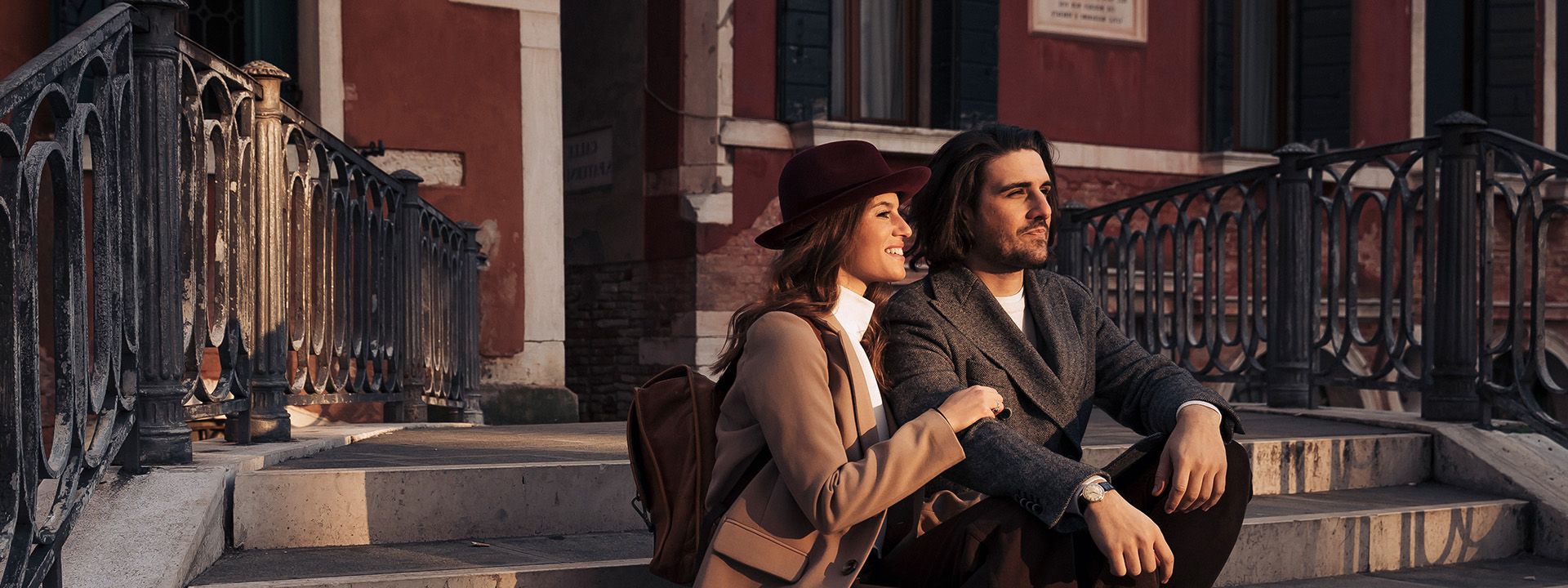 couple sitting on steps