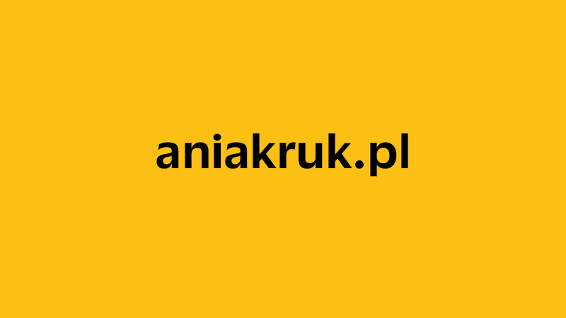 yellow square with company website name of aniakruk.pl