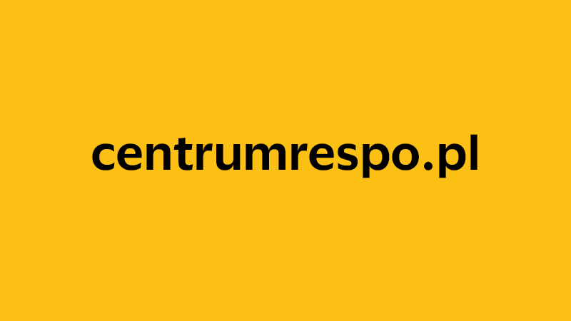 yellow square with company website name of centrumrespo.pl