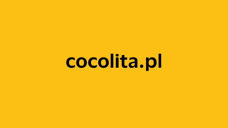 yellow square with company website name of cocolita.pl