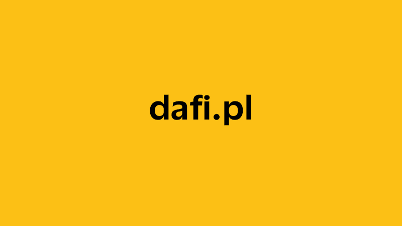 yellow square with company website name of dafi.pl