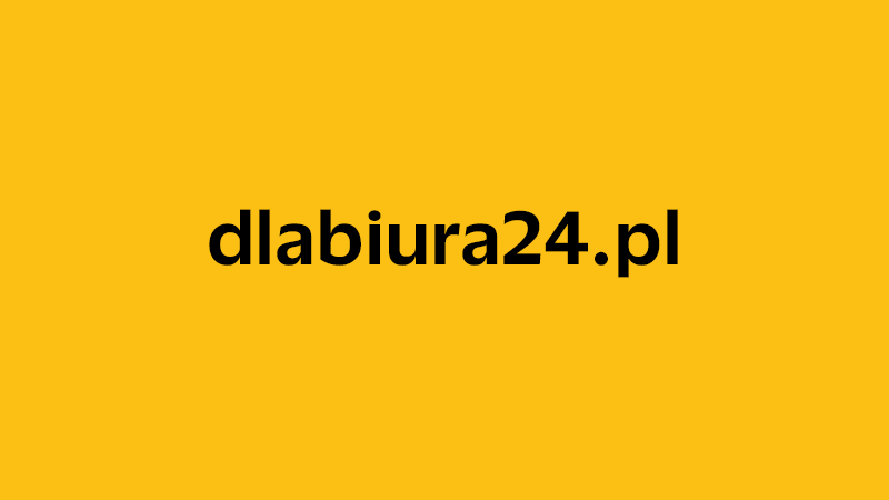 yellow square with company website name of dlabiura24.pl