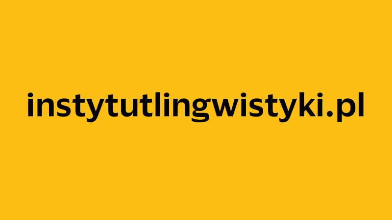 yellow square with company website name of instytutlingwistyki.pl