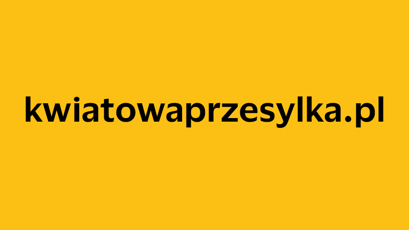 yellow square with company website name of kwiatowaprzesylka.pl
