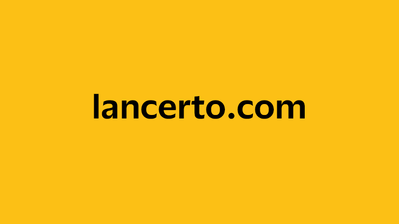 yellow square with company website name of lancerto.com