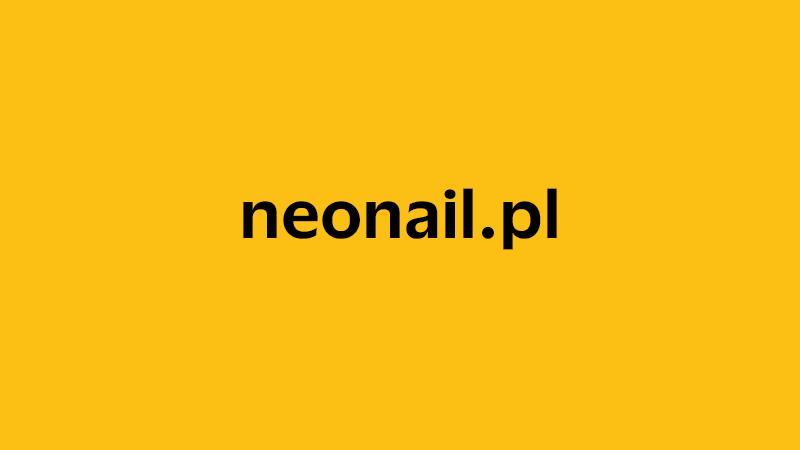 yellow square with company website name of neonail.pl