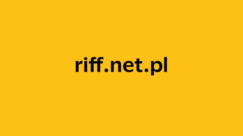 yellow square with company website name of riff.net.pl
