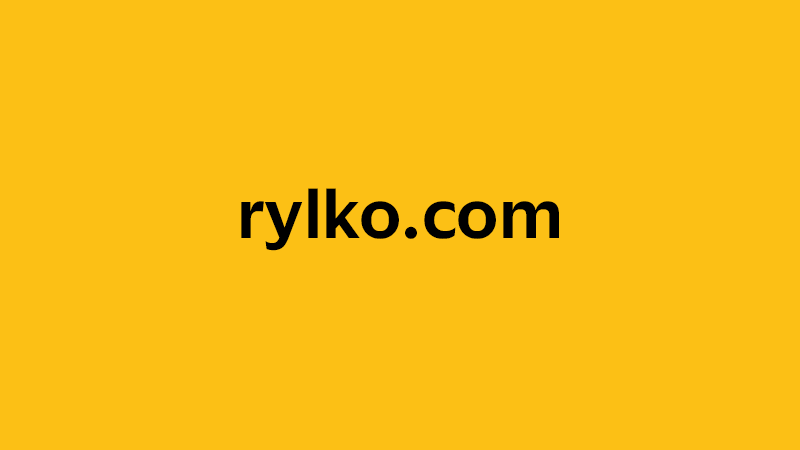 yellow square with company website name of rylko.com