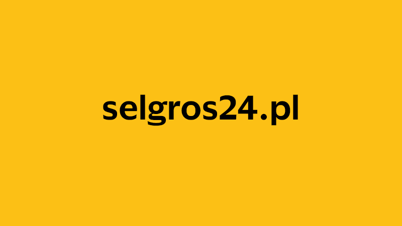 yellow square with company website name of selgros24.pl