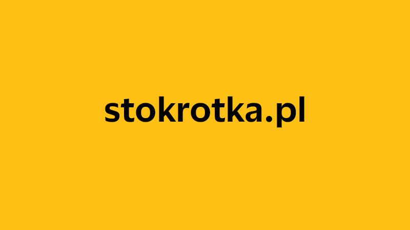 yellow square with company website name of stokrotka.pl